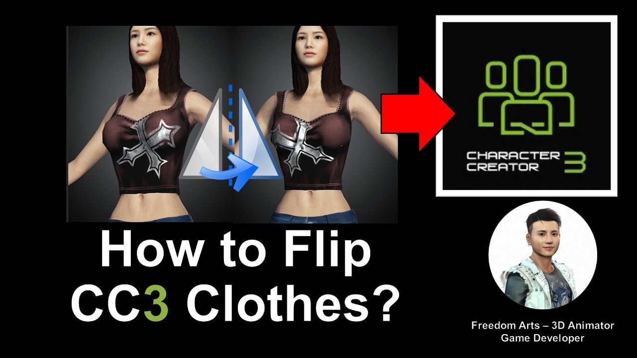 How to flip CC3 clothes like a mirror? Character Creator 3.4 Tutorial