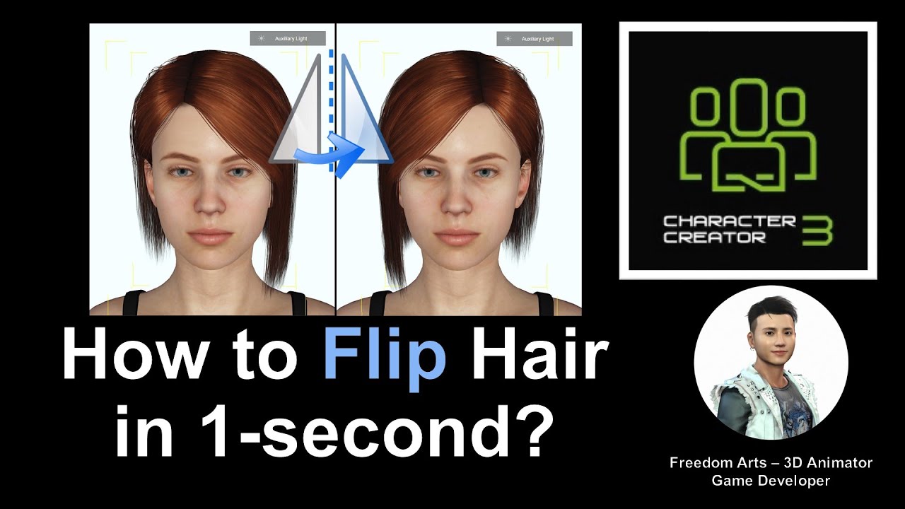 How to flip CC3 hair in 1-second – Character Creator 3.4 Tutorial