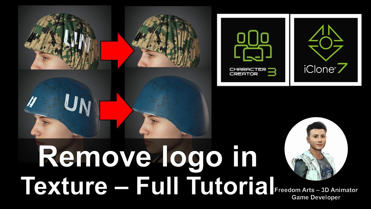 How to remove logo in Texture of 3D Models – iClone & Character Creator 3 – Full Tutorial