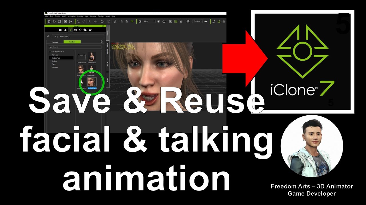How to save & reuse facial expression & talking animation – iClone 7 Tutorial