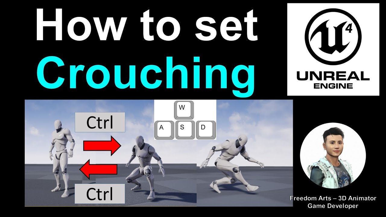 How to set Crouching action? Unreal Engine 4 Tutorial