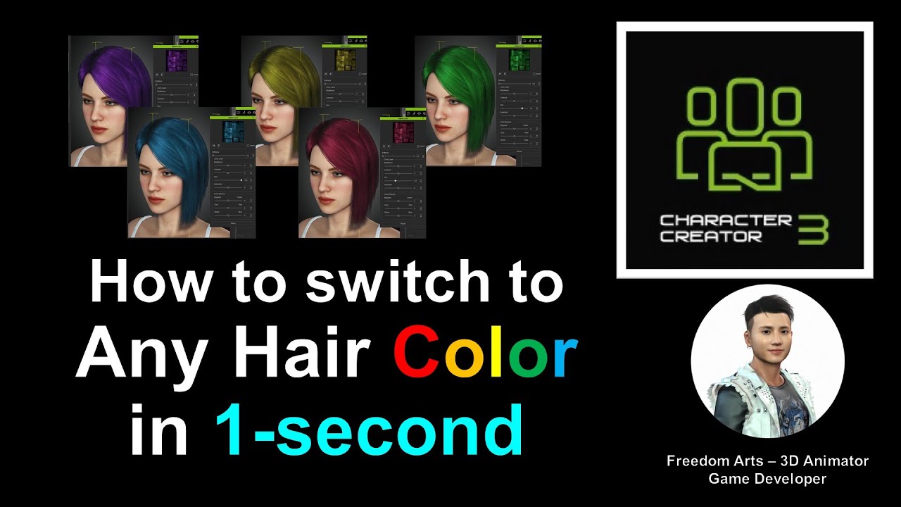 How to switch to any hair color in 1-second – Character Creator 3.4 Tutorial