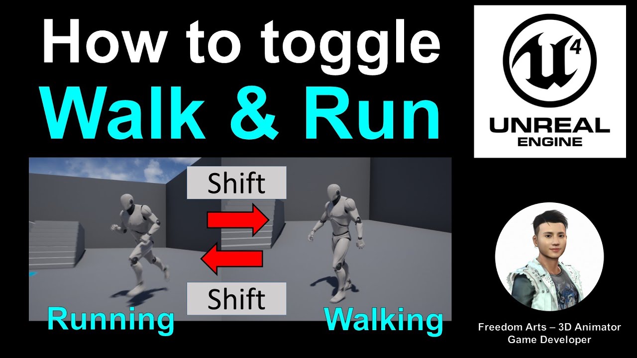 How to toggle walk run with shift button – Unreal Engine Tutorial