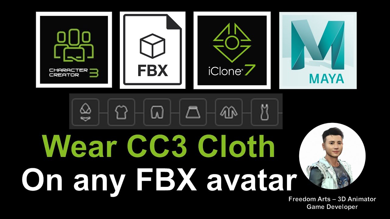 How to wear CC3 Clothes on any FBX Avatar – Character Creator 3.4 + iClone 7.9 + Maya Tutorial