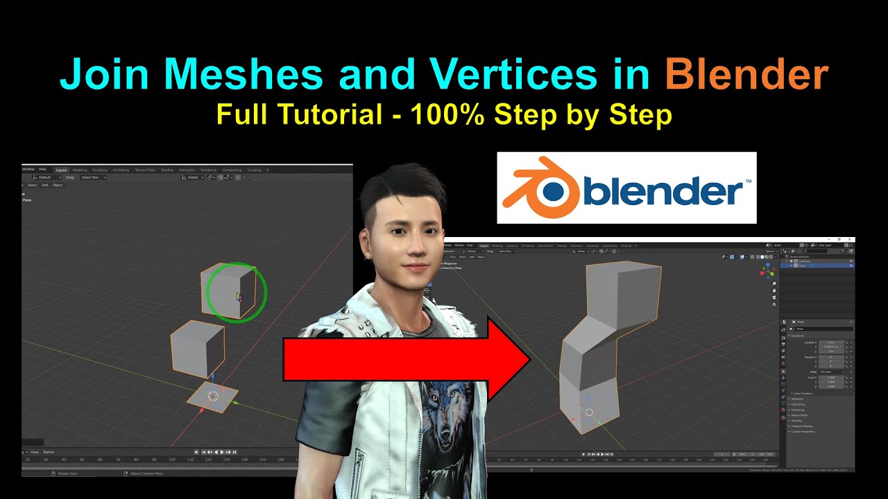 Join Meshes and Vertices in Blender