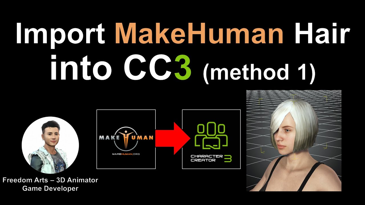 Makehuman Hair to Character Creator 3 (Method 1)