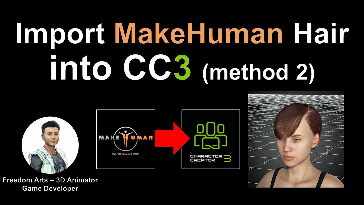 Makehuman Hair to Character Creator 3 (Method 2)