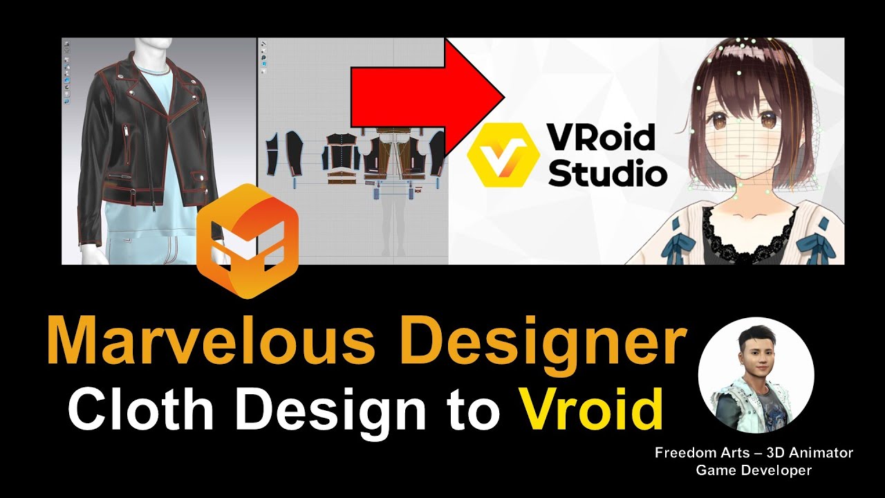 Marvelous Designer to Vroid Studio – New Cloth Design Full Tutorial