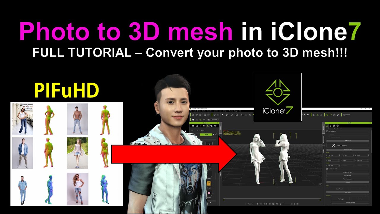 PIFuHD – Photo to 3D Mesh in iClone