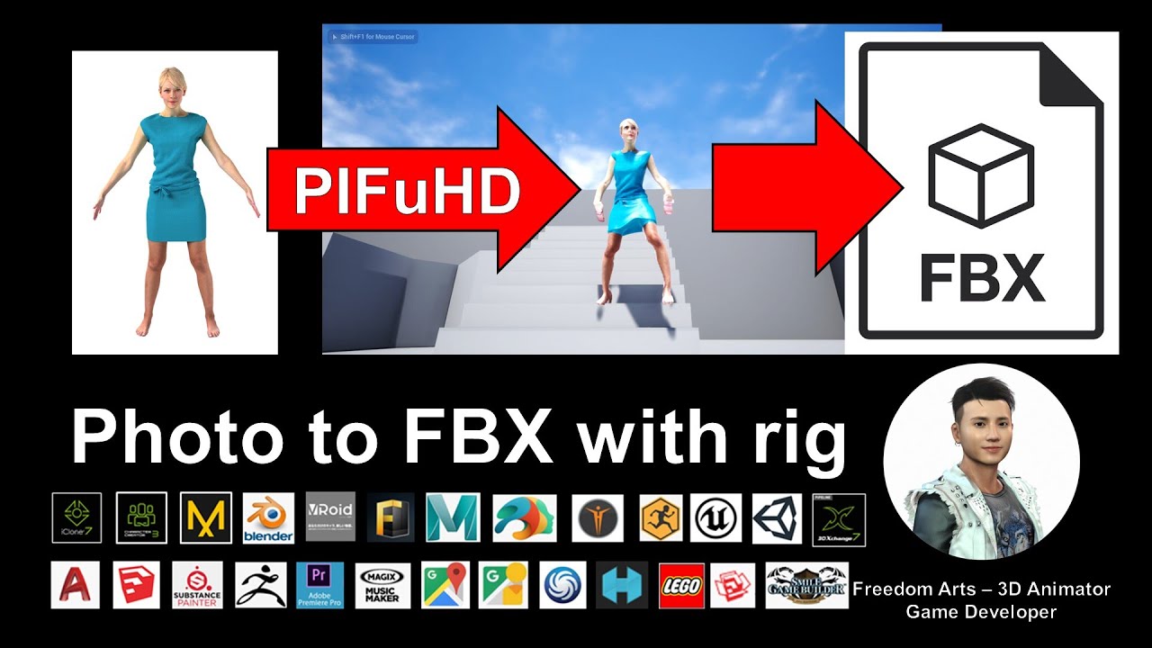 Photo to FBX with rig – 3D Modeling Animation & Game Dev Tutorial – PIFuHD