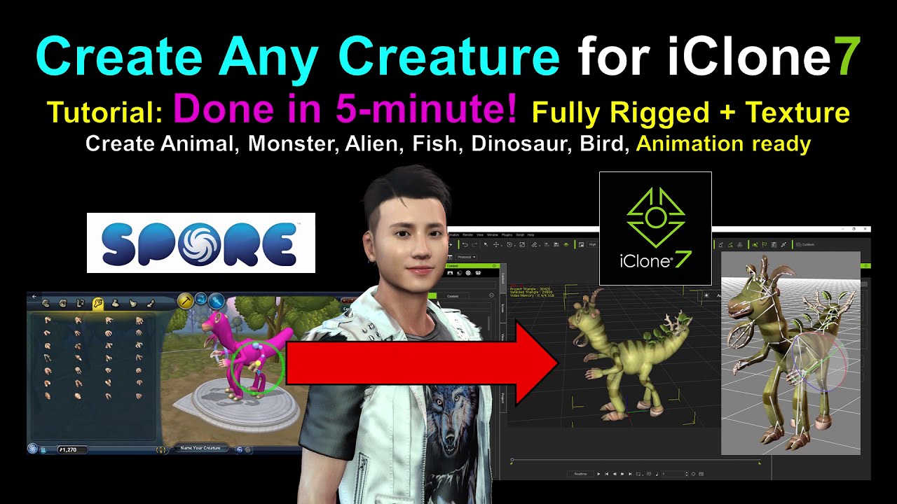 Spore Creature Creator to iClone 7