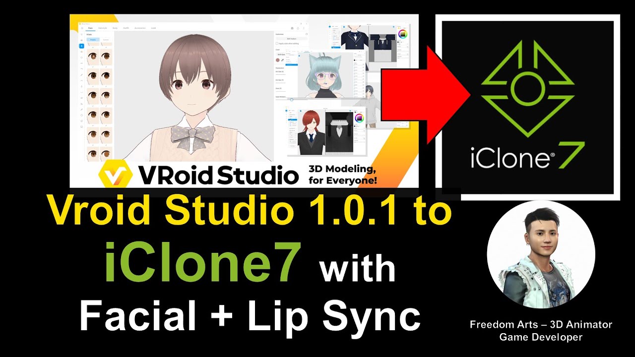 Vroid Studio Version 1.0 to iClone 7.9 with facial + viseme + lip sync – Full Tutorial November 2021