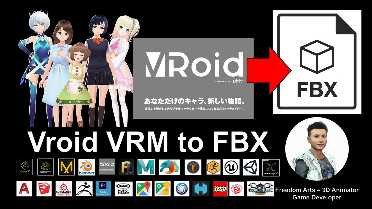Vroid VRM to FBX – 3D Modeling Tutorial – Vroid Studio / Vroid Hub / Vroid Mobile