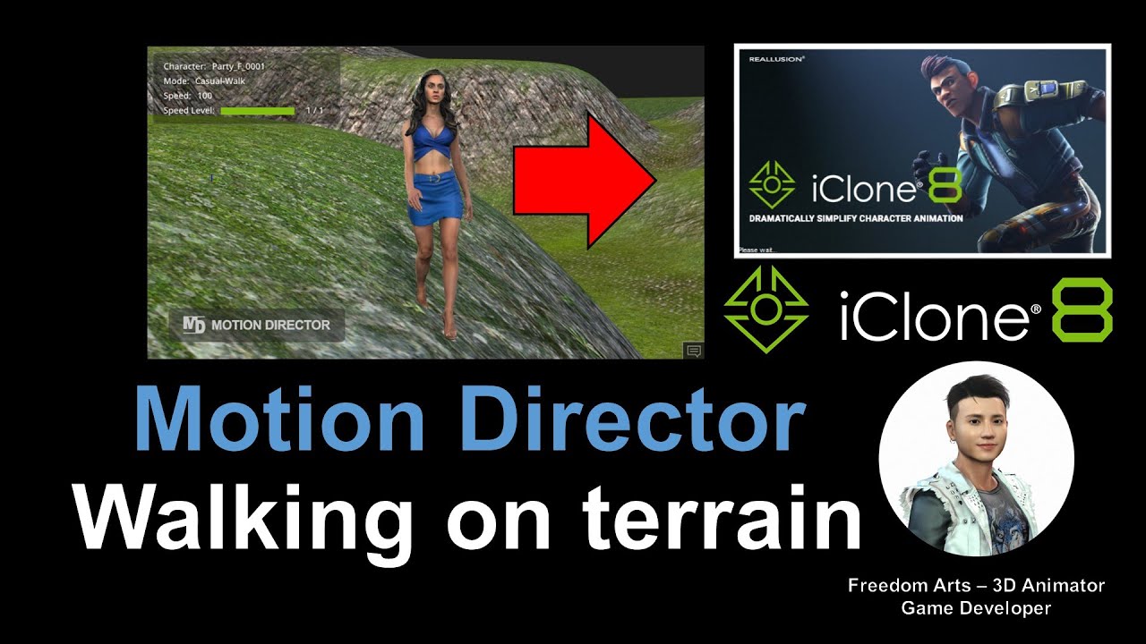 Walking on Terrain – Motion Director iClone 8 Tutorial