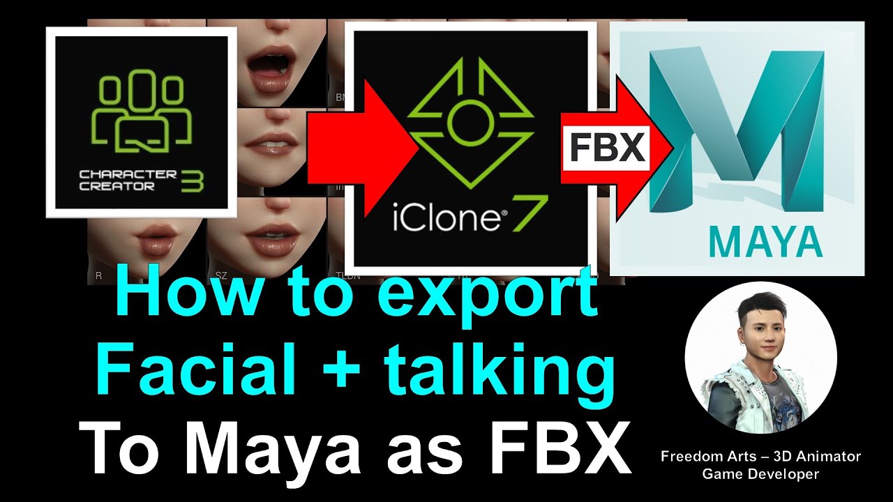 iClone 7 Facial & Talking Animation to Maya as FBX – Maya Tutorial