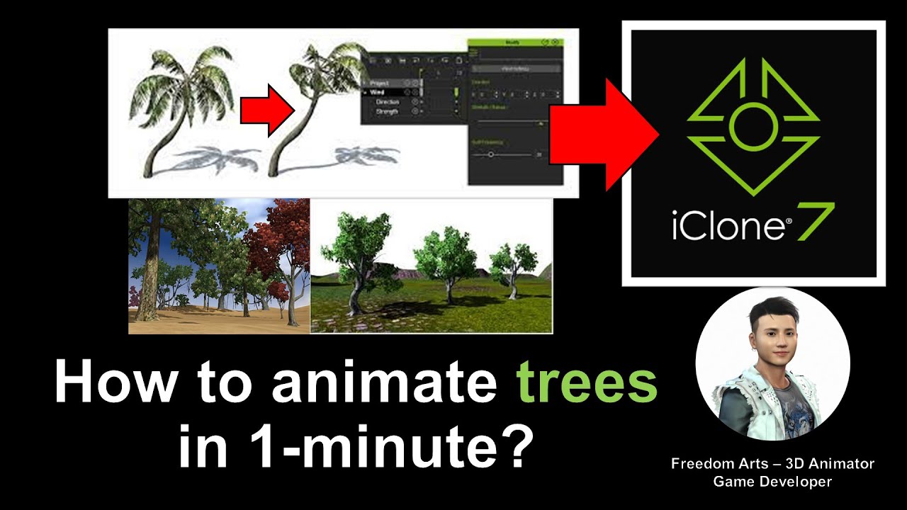 iClone 7.9 Tree Animation – Wind Speed, Wind Direction, Tree Gardening – Full Tutorial