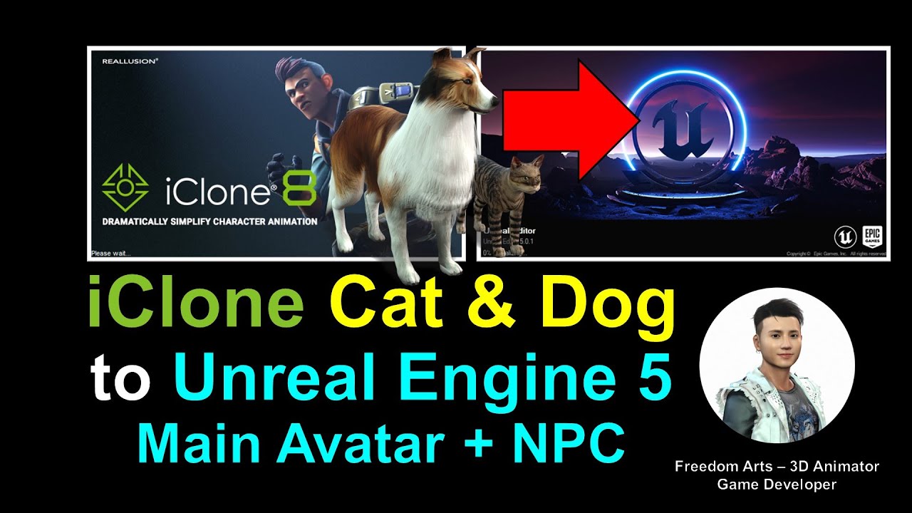iClone 8 Animals to Unreal Engine 5 – Cat & Dog Main Avatar & NPC Tutorial