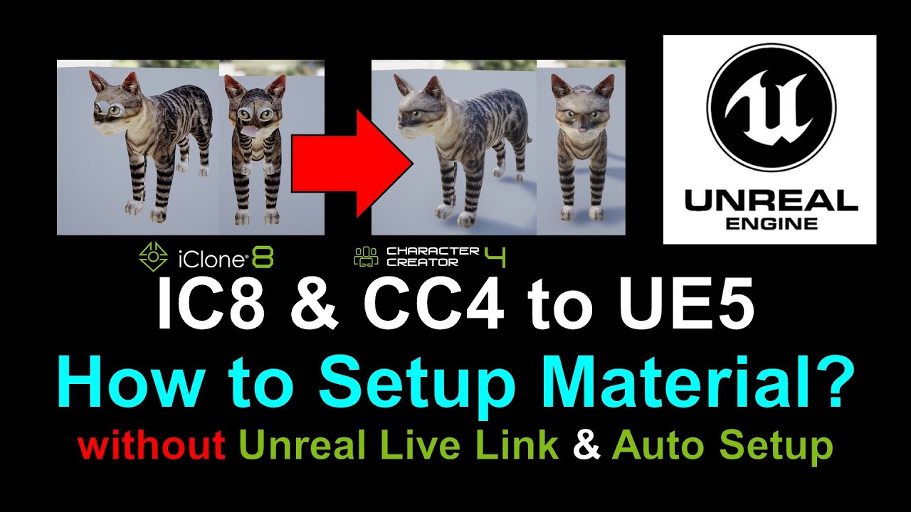 iClone 8 & Character Creator 4 to Unreal Engine 5 -Setup Material without UnrealLiveLink & AutoSetup