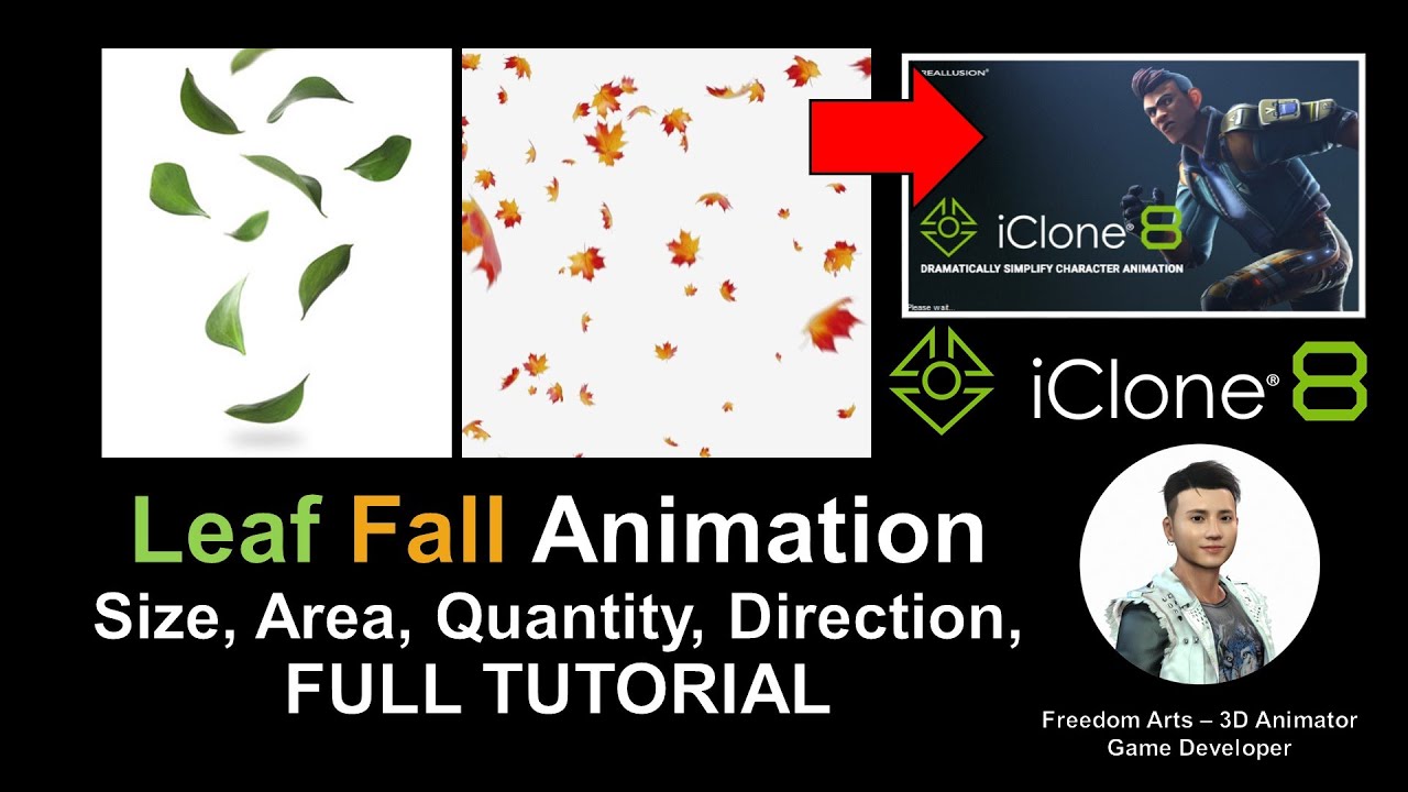 iClone 8 Left Fall 3D Animation – Wind Direction + Color + Area + Intensity – Full Tutorial 3D