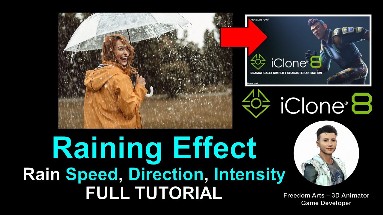 iClone 8 Rain Animation – Direction + Angle + Intensity + Size – Full Tutorial