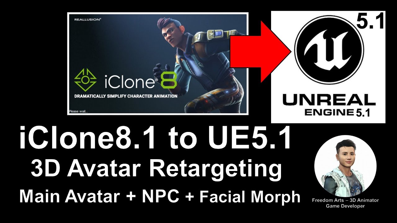 iClone 8.1 Avatar to Unreal Engine 5.1 – Retarget – Main Avatar – NPC – Full Tutorial