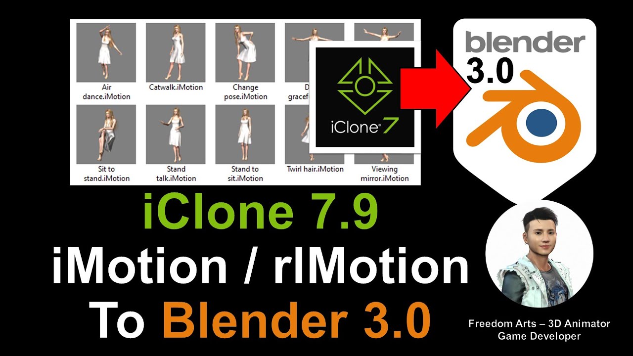 iClone Motion file to Blender 3D avatar – Blender 3.0 + iClone 7.9 Tutorial