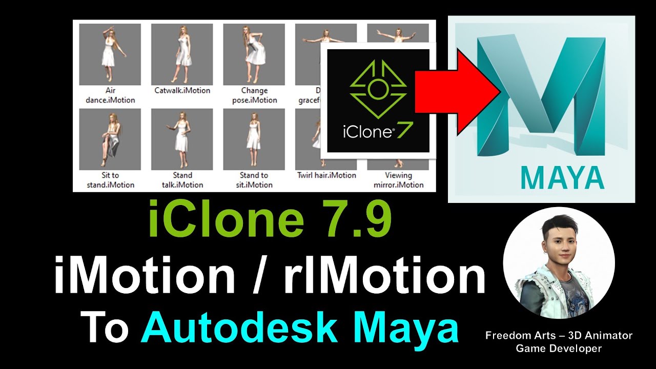 iClone Motion file to Maya 3D avatar – Autodesk Maya + iClone 7 Tutorial