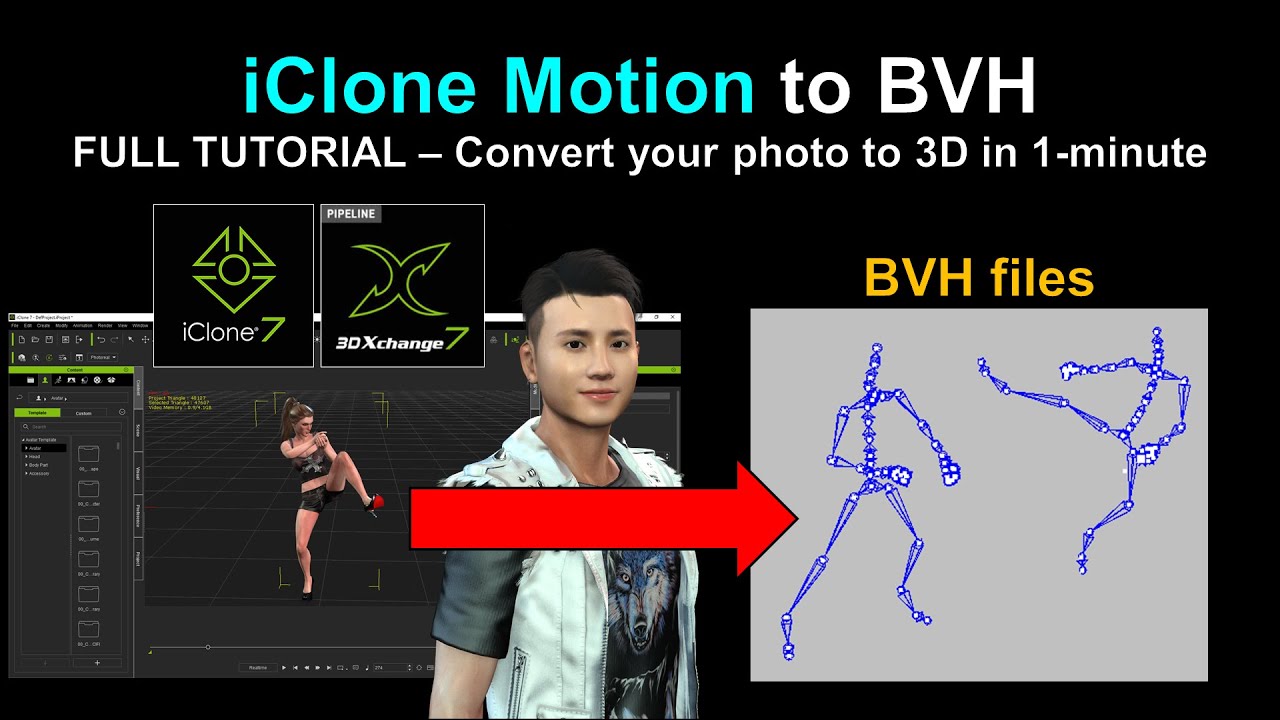 iClone Motion to BVH