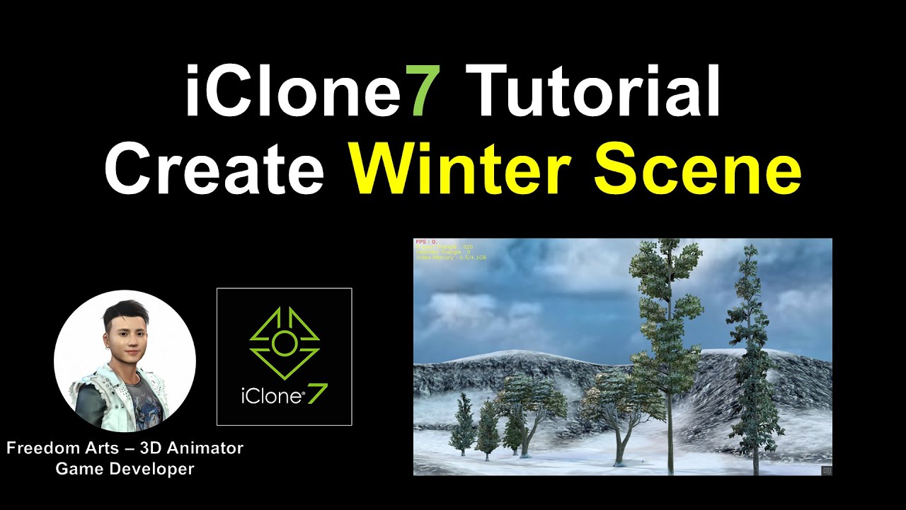 iClone7 – winter scene with trees