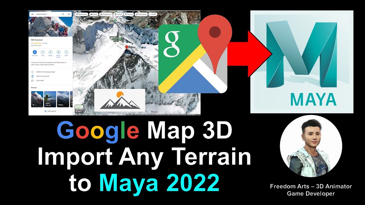 Google Map 3D Terrain to Maya 2022 – Full Tutorial
