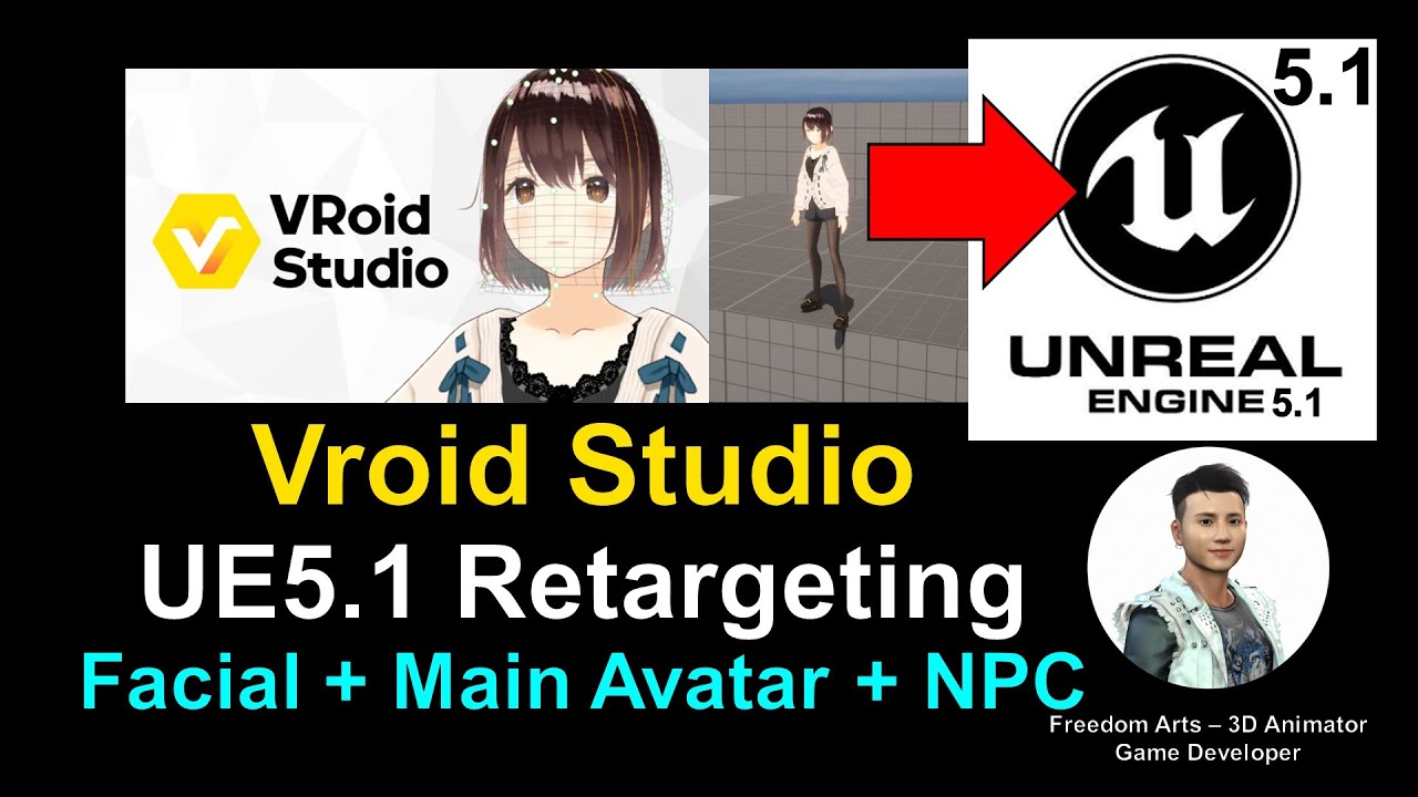 [Tutorial] [UE] [Vroid] Vroid Studio to Unreal Engine 5.1 – Retargeting + Main Avatar + NPC – Full Tutorial