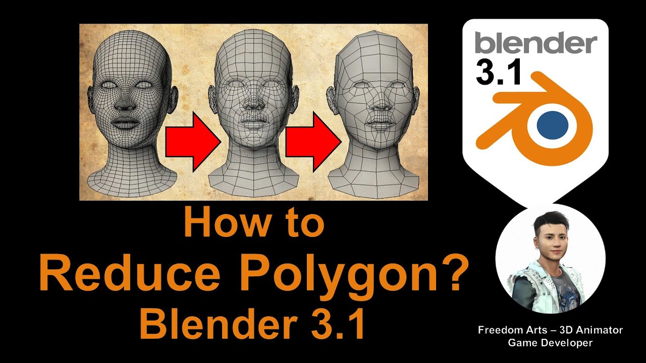 How to reduce polygon - Decimate tutorial - Blender 3.1 Tutorial