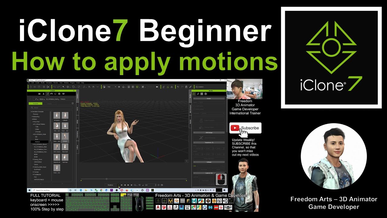 How to apply motions - iClone 7 Tutorial