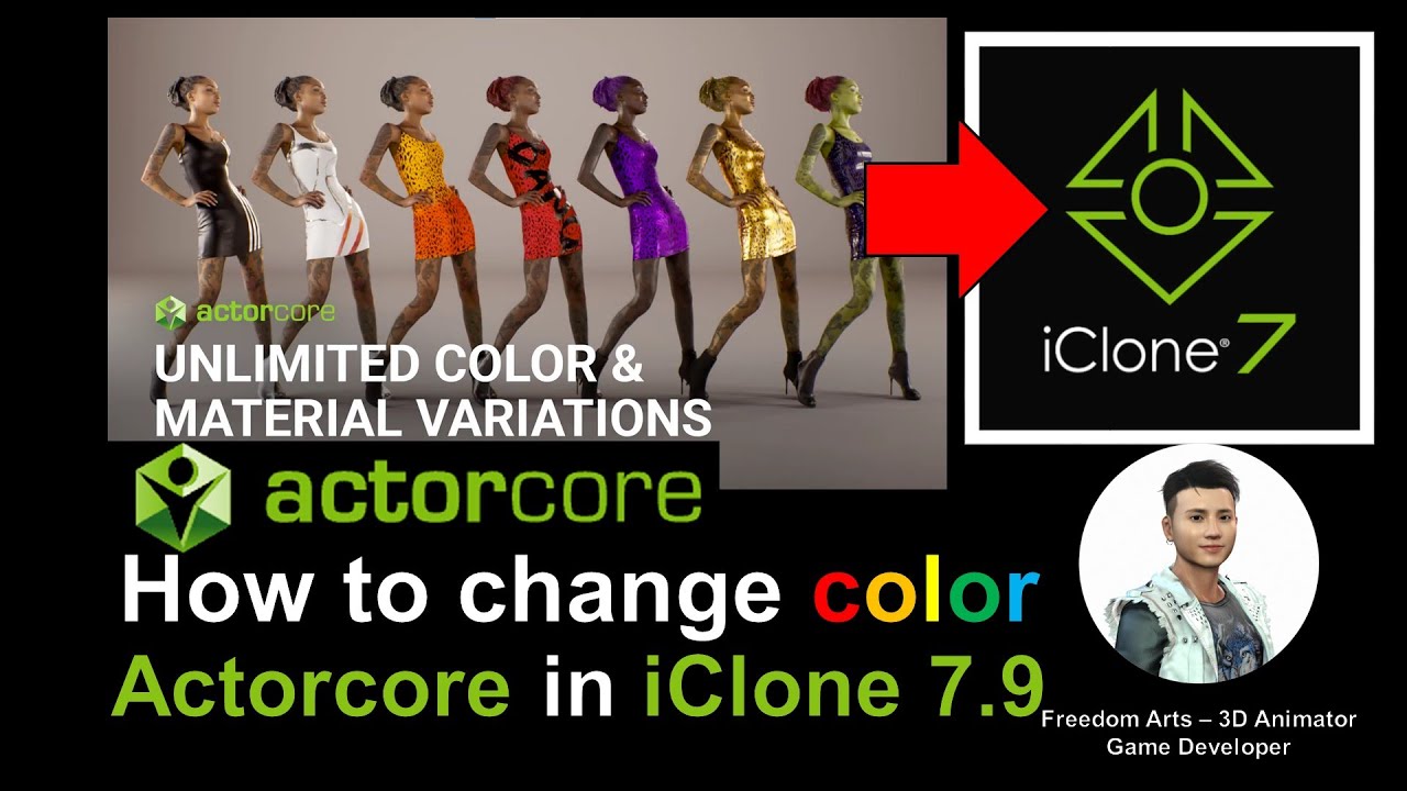 How to change color – Actorcore in iClone 7.9 – color ID – RGB Mask Full Tutorial