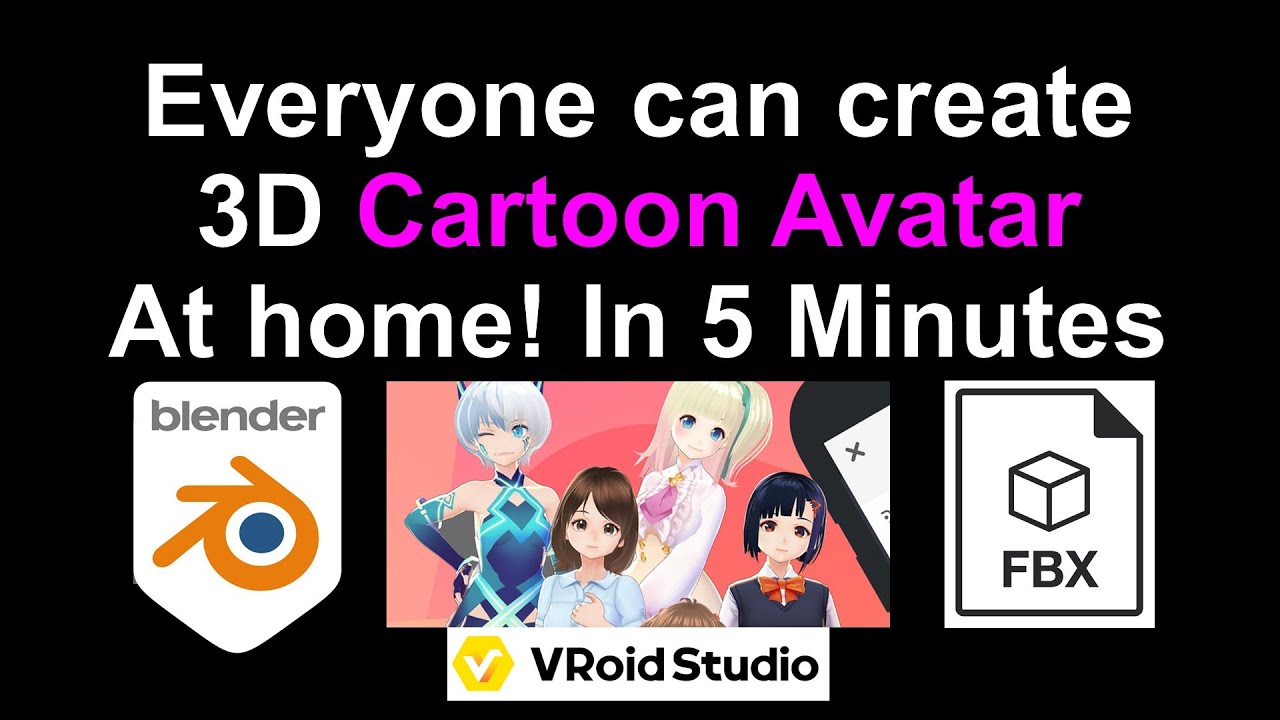 [Tutorial] [Blender] [Vroid] Everyone Can Make a 3D Cartoon Avatar in 5 Minutes – Full Tutorial