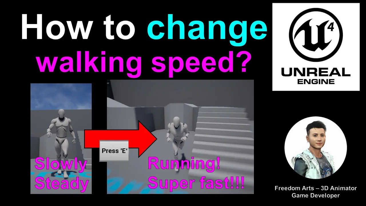 [Tutorial] [UE] [Game Dev] How to set maximum walking speed - Unreal Engine 4