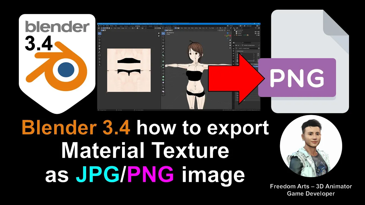How to export material texture as JPG/PNG – Blender tutorial