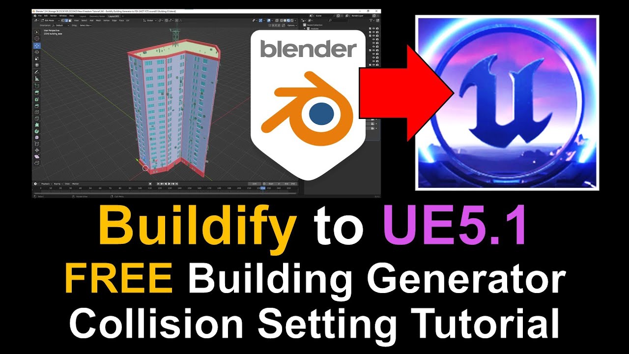 [Tutorial] [UE] [Blender] [Buildify] Buildify to Unreal Engine 5.1 Tutorial: Creating Interactive Buildings with Proper Collision