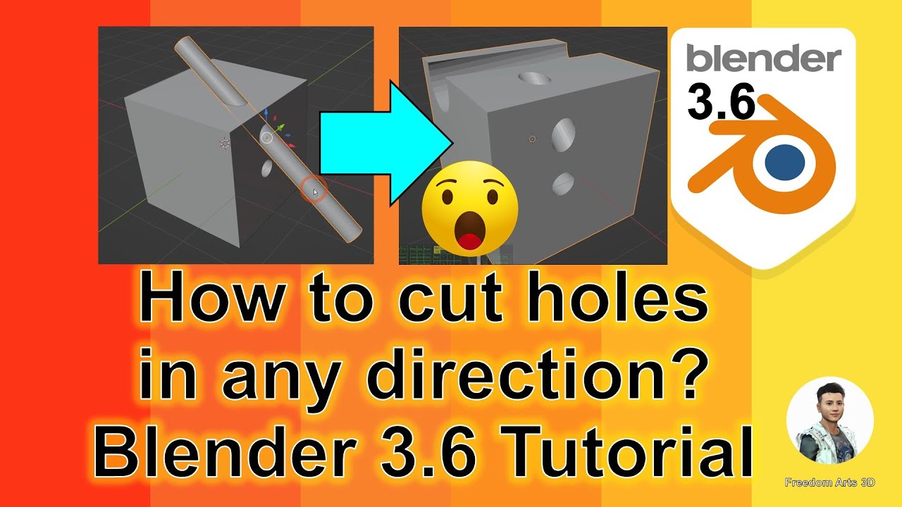 Blender 3.6 – How to cut holes | Boolean Operation Tutorial