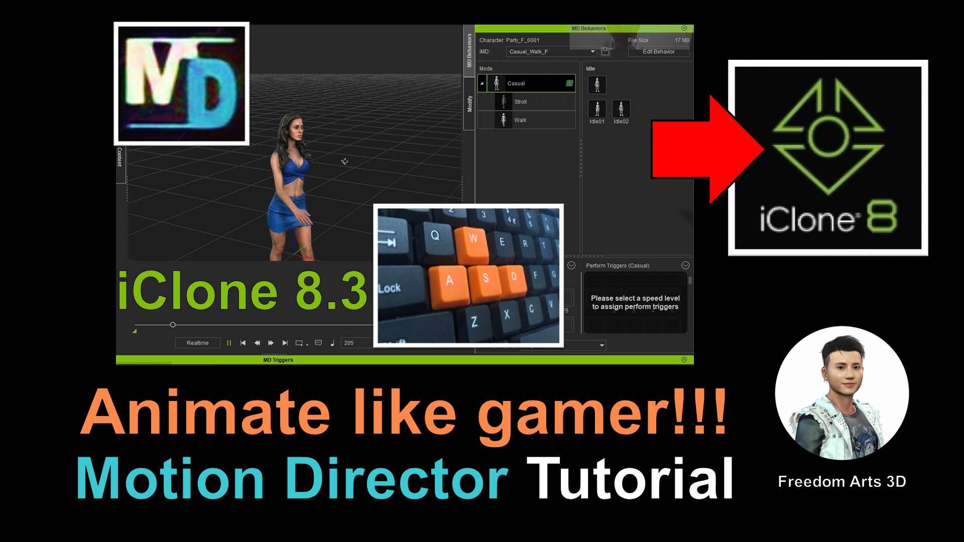 Mastering ‘Motion Director’ in iClone 8.3: Animate 3D Avatars Like a Gamer
