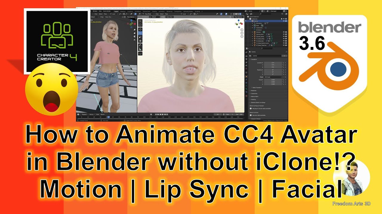 How to Animate CC4 Avatar in Blender – | Motion | Lip Sync | Facial | Character Creator 4 – Tutorial