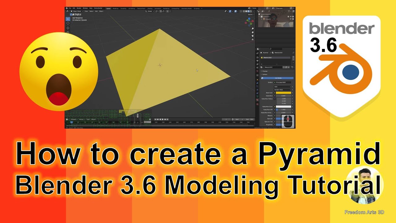 How to create a Pyramid? Pyramid 3D Modeling Tutorial – Blender 3.6