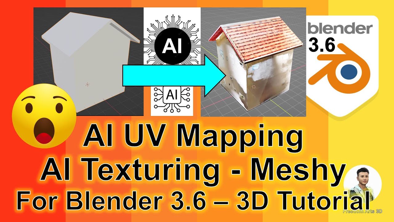 Meshy AI UV Mapping + Texturing & Material Painting – For Blender 3.6 3D Models – Tutorial