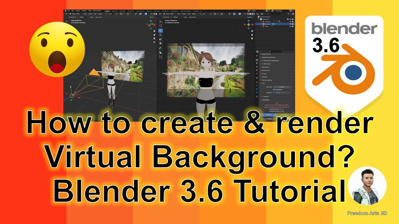 How to create virtual background for animation? Blender 3.6 Tutorial