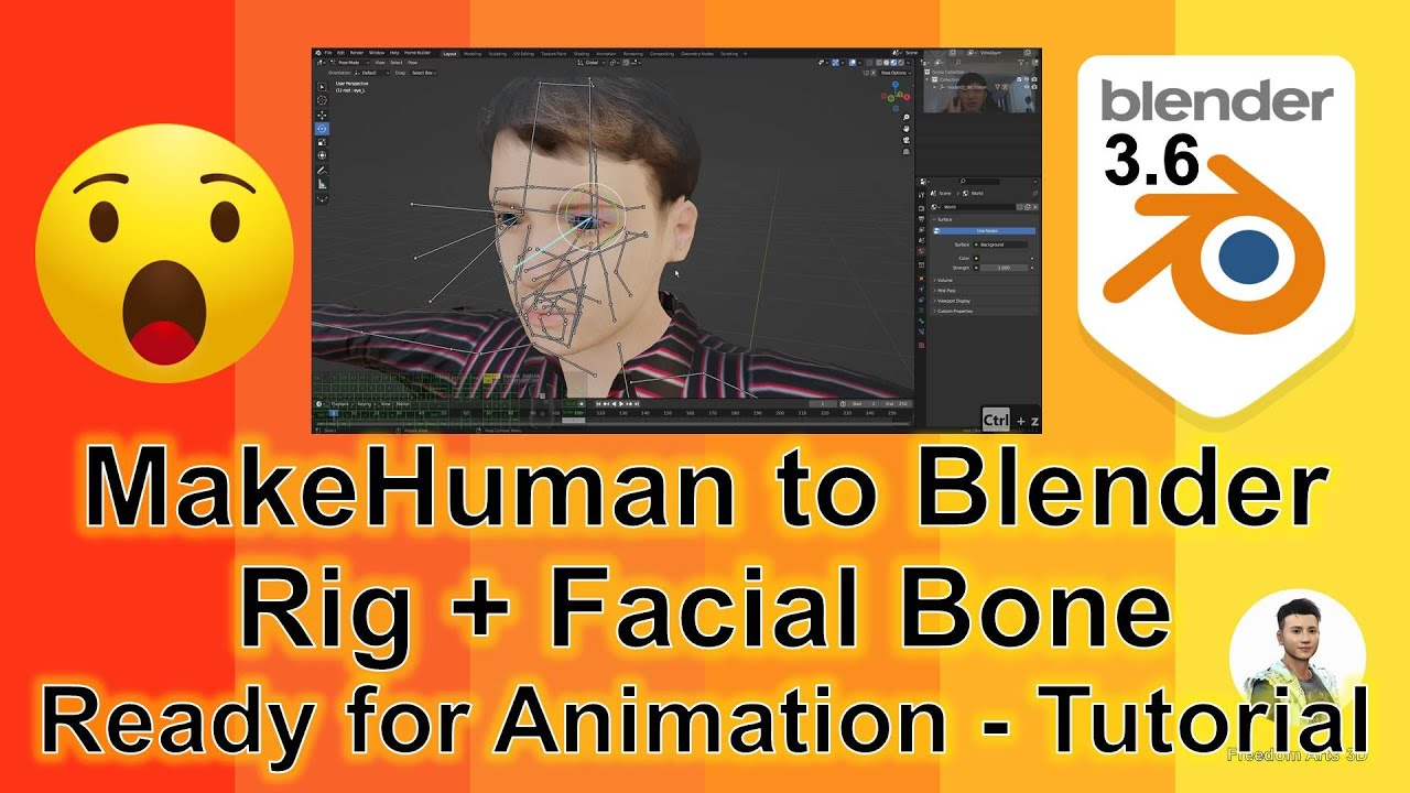 Makehuman to Blender 3.6 – 3D Avatar  with Facial Bones – Tutorial