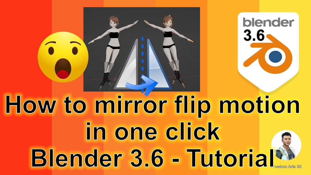 How to flip animation in Blender 3.6 in one click to it’s mirror motion – Tutorial