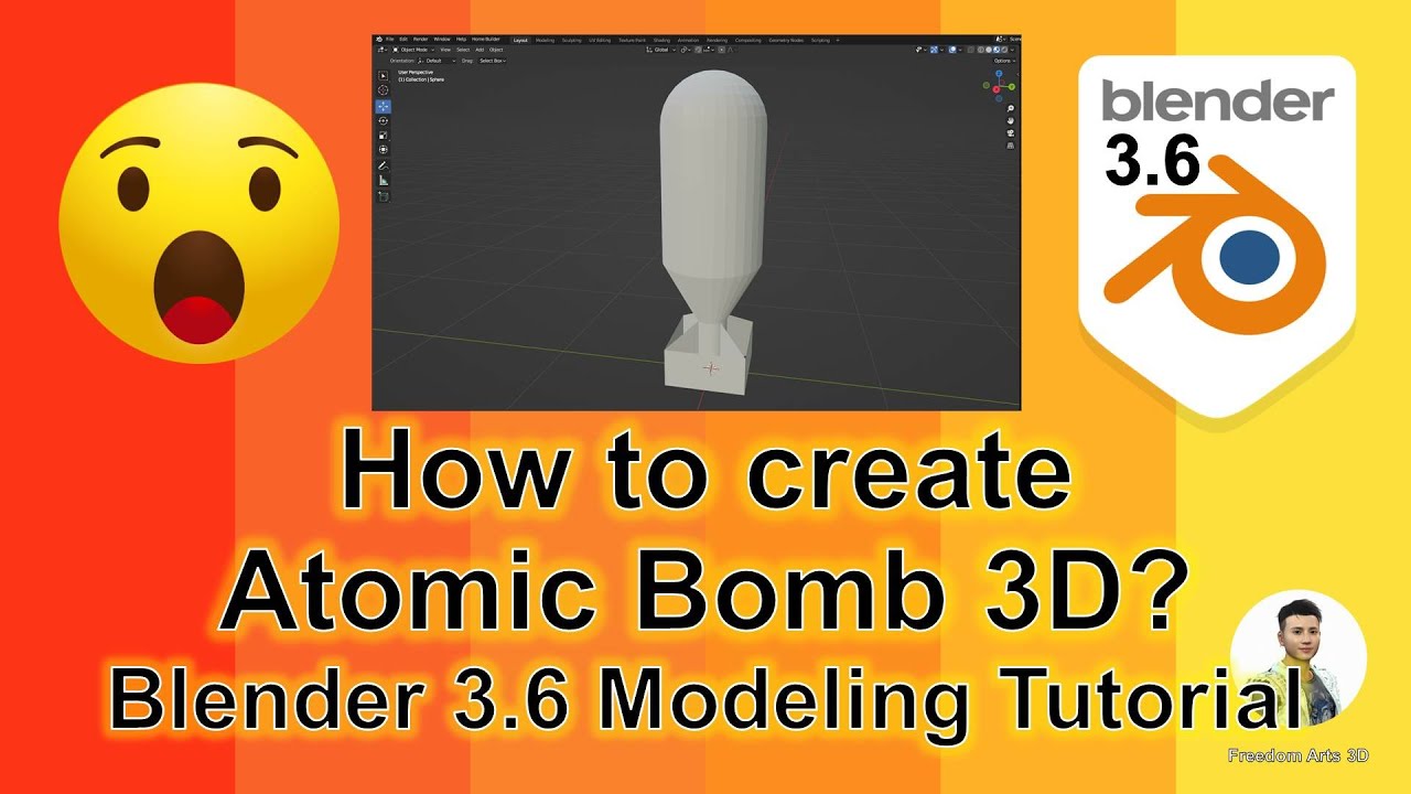 How to create atomic bomb 3D Model – Blender 3.6 Tutorial