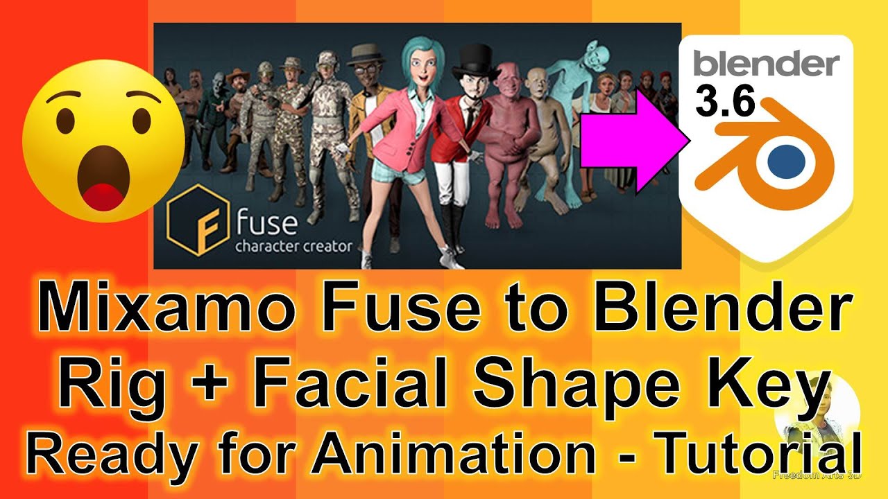 Mixamo Fuse to Blender 3.6 – Rigging | Facial Shape Key | Lip Sync – Full Tutorial