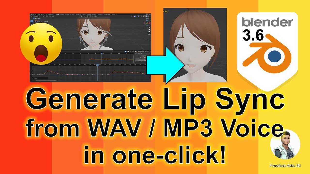 How to generate Lip Sync for Mouth Shape Keys with Audio Voice – Blender 3.6 Tutorial