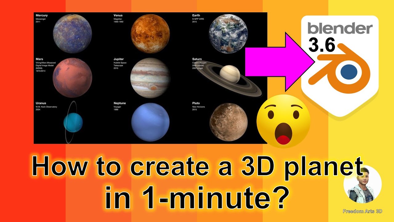 How to create Planets in 1 minute? Blender 3.6 Tutorial